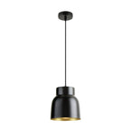 Lámpara colgante Vulcano negro y dorado (i3)