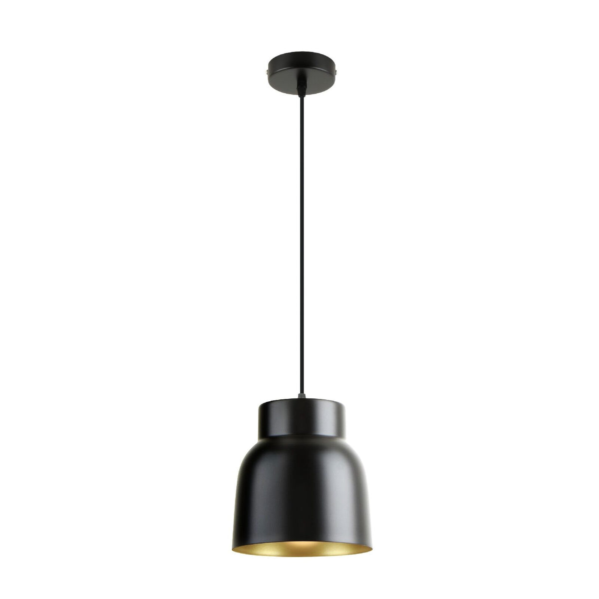 Lámpara colgante Vulcano negro y dorado (i3)