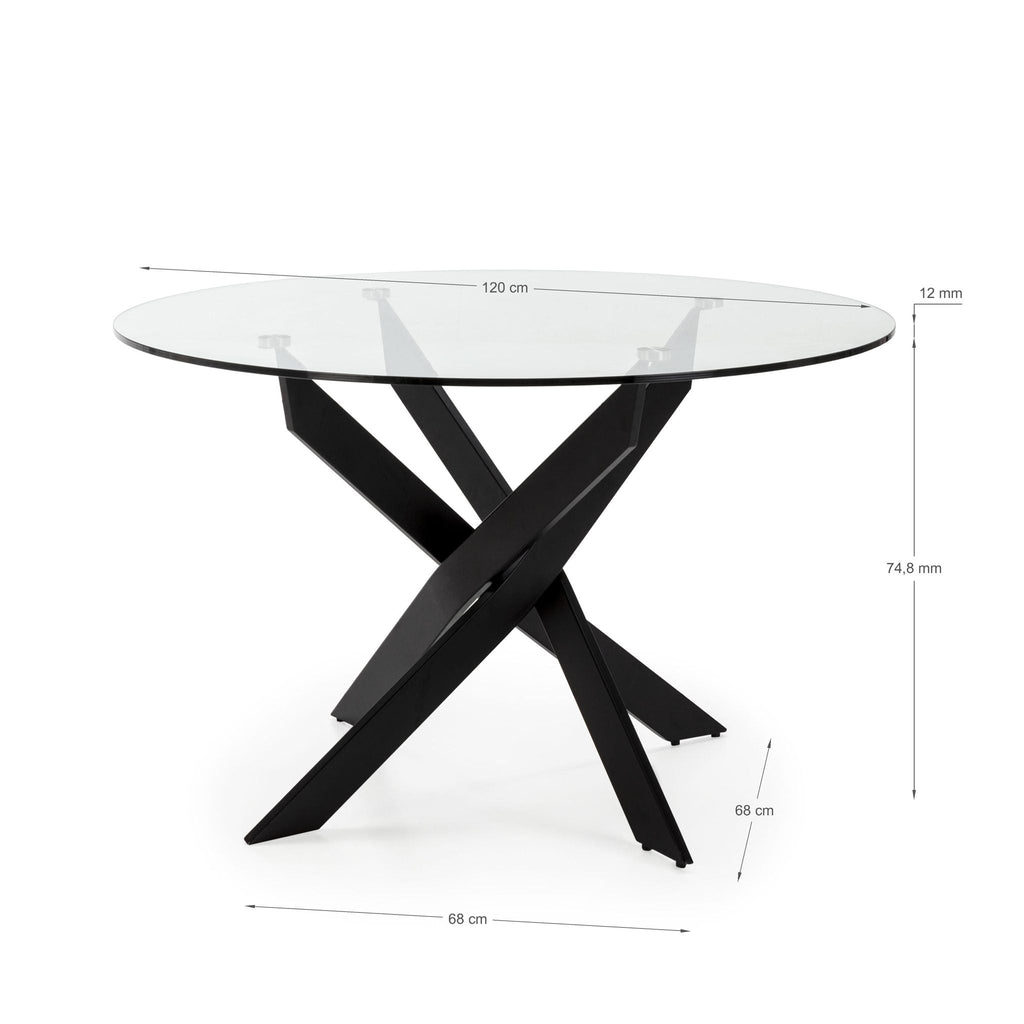 Mesa de comedor Trevelez 120 cm - Negro - medidas