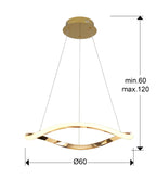 Lámpara de techo Naos 1 aro Ø60 oro rosa (i3) - medidas