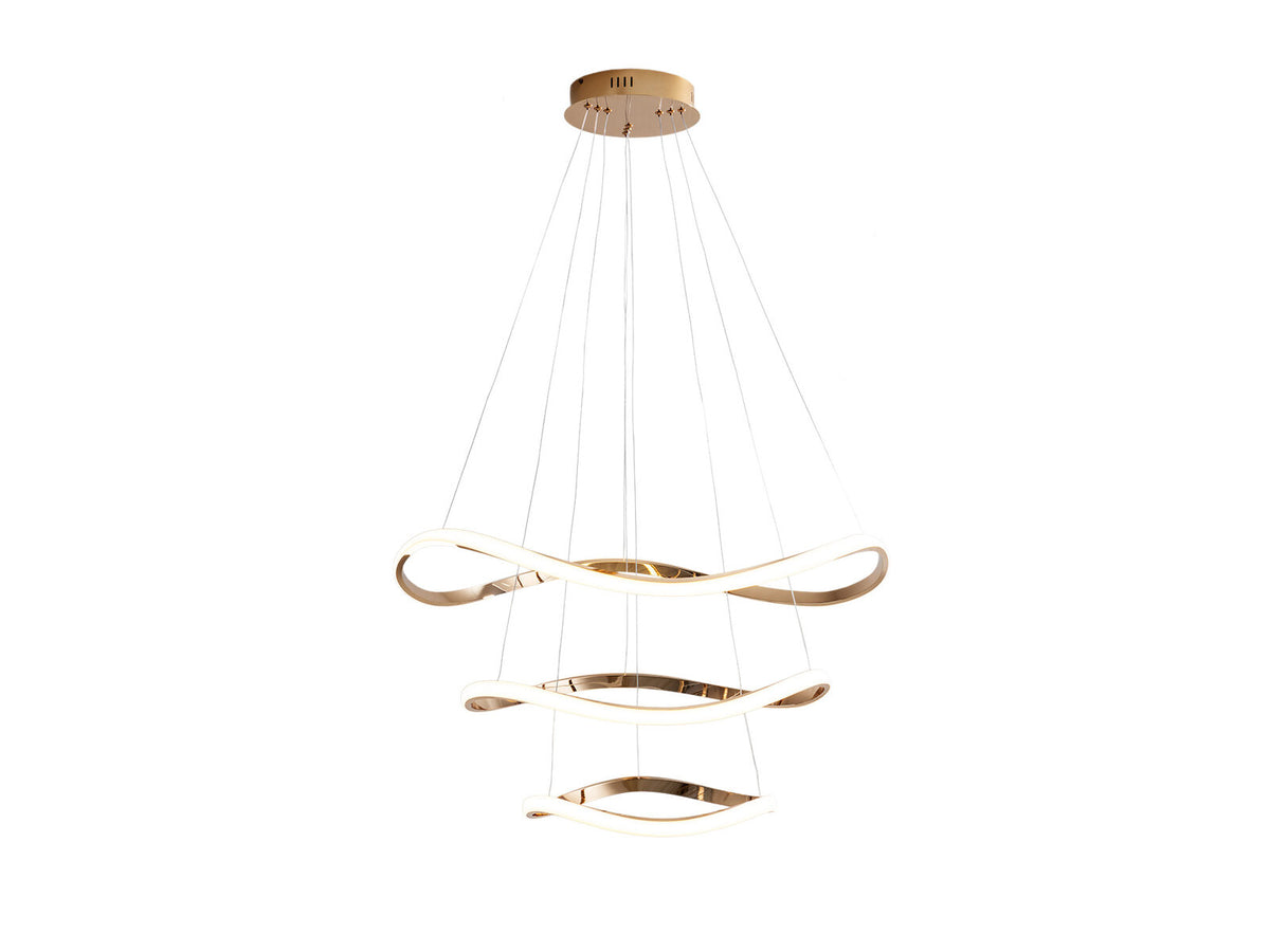 Lámpara de techo Naos 3 aros Ø80 oro rosa (i3)