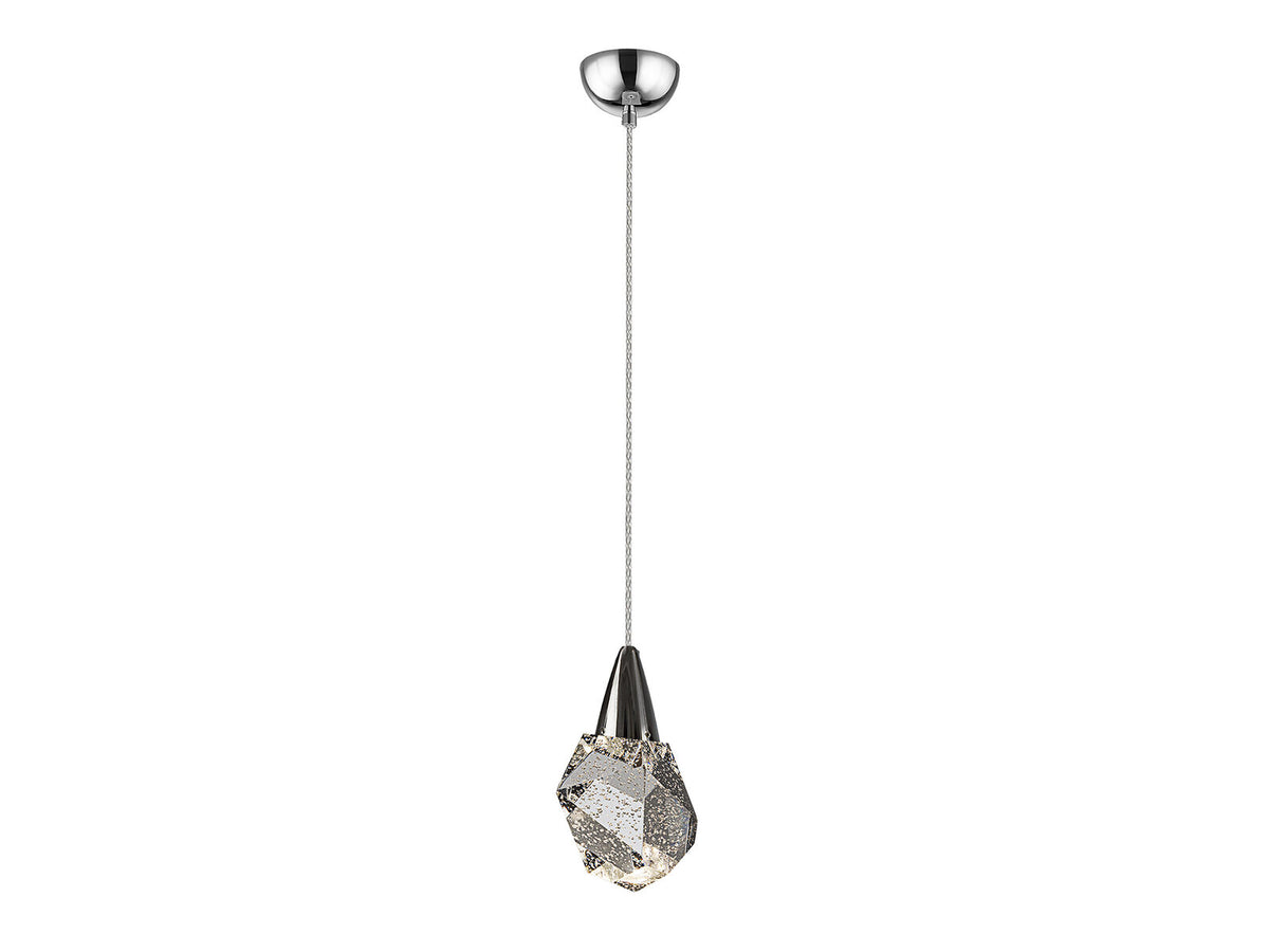 Lámpara colgante Aquaria cristal con burbujas cromo