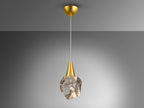Lámpara colgante Aquaria cristal con burbujas oro mate
