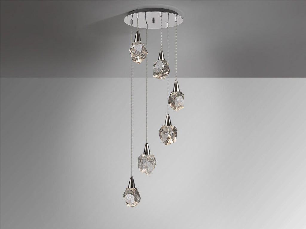 Lámpara de techo Aquaria 6 luces cromo