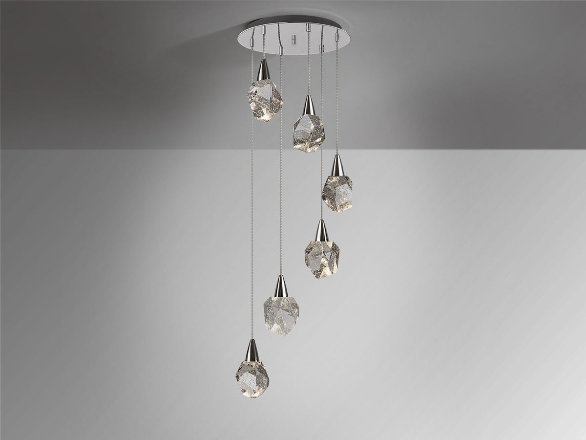 Lámpara de techo Aquaria 6 luces cromo