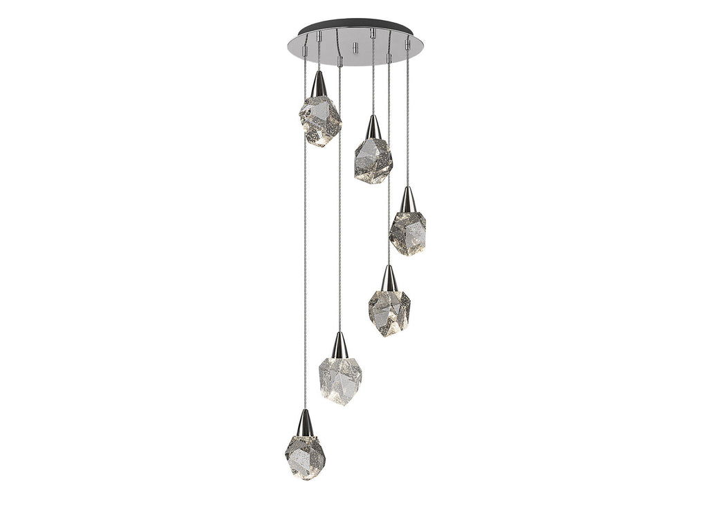 Lámpara de techo Aquaria 6 luces cromo