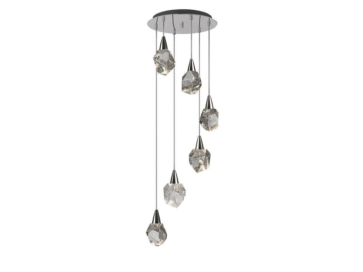 Lámpara de techo Aquaria 6 luces cromo