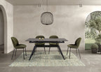 Mesa de comedor extensible Altea 160/220 cm - Cerámica Negra / Pie Negro