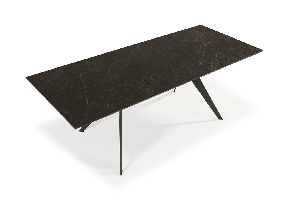 Mesa de comedor extensible Altea 160/220 cm - Cerámica Negra / Pie Negro
