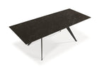 Mesa de comedor extensible Altea 160/220 cm - Cerámica Negra / Pie Negro