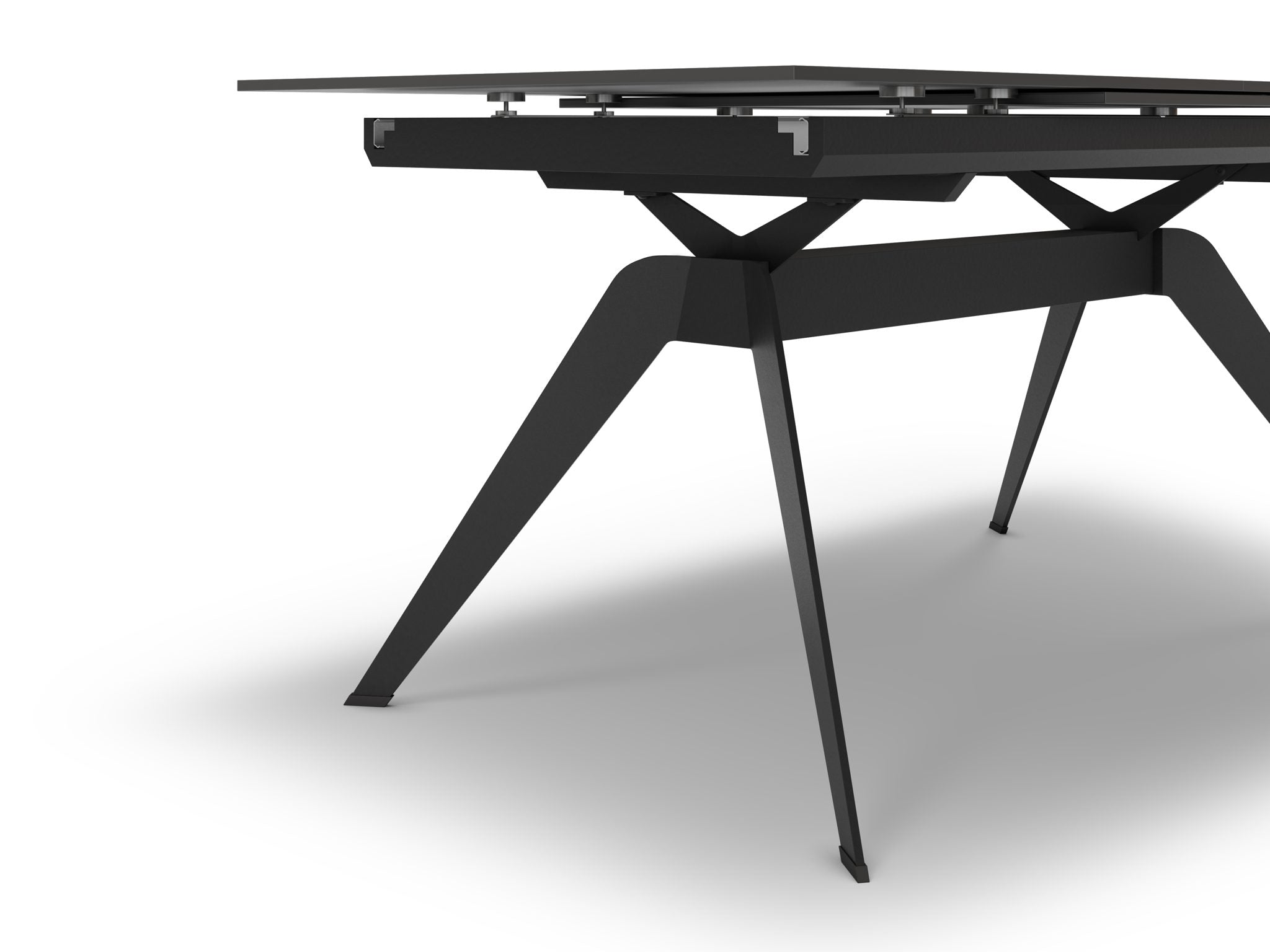 Mesa de comedor extensible Altea 160/220 cm - Cerámica Negra / Pie Negro