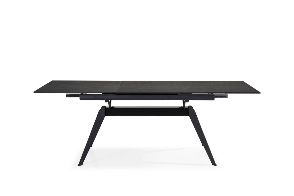 Mesa de comedor extensible Altea 160/220 cm - Cerámica Negra / Pie Negro