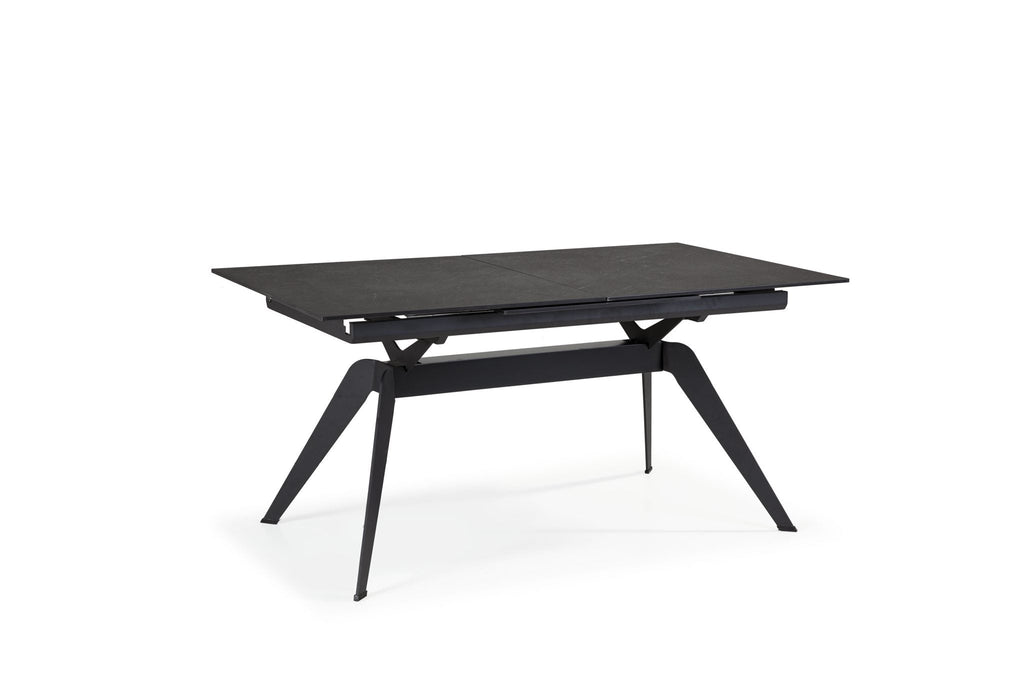 Mesa de comedor extensible Altea 160/220 cm - Cerámica Negra / Pie Negro