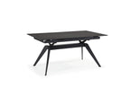 Mesa de comedor extensible Altea 160/220 cm - Cerámica Negra / Pie Negro