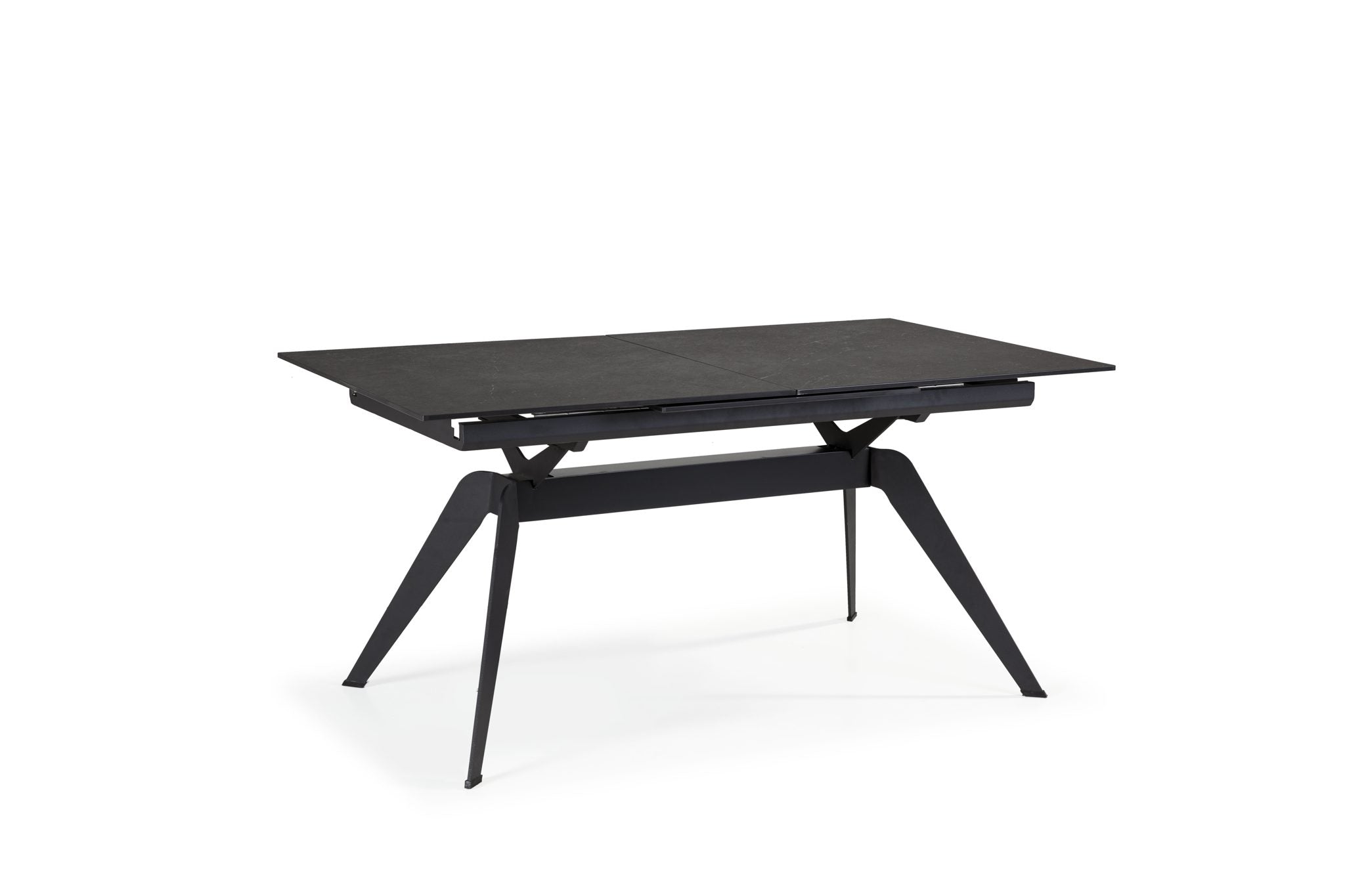 Mesa de comedor extensible Altea 160/220 cm - Cerámica Negra / Pie Negro