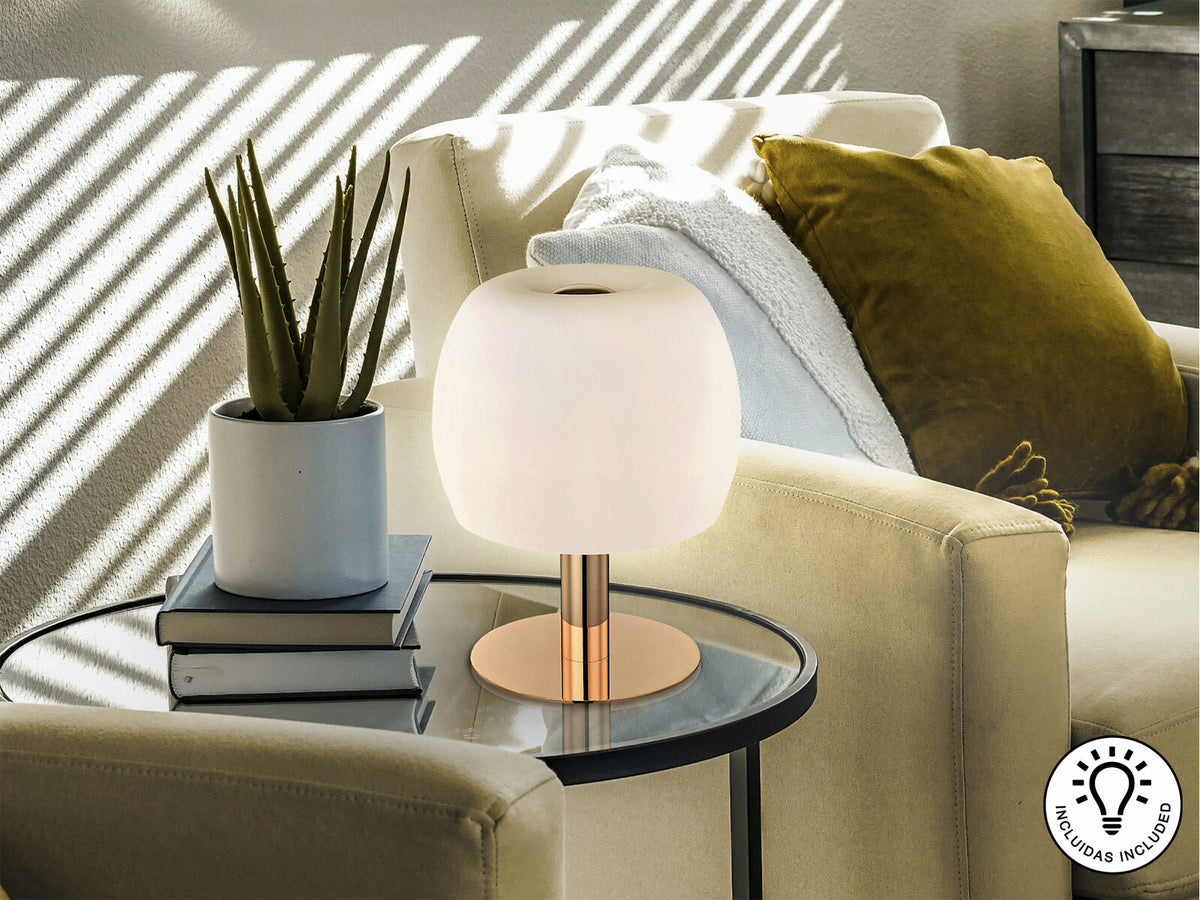 Lámpara de mesa Baloon oro y opal