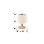 Lámpara de mesa Baloon oro y opal - medidas