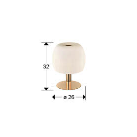 Lámpara de mesa Baloon oro y opal - medidas