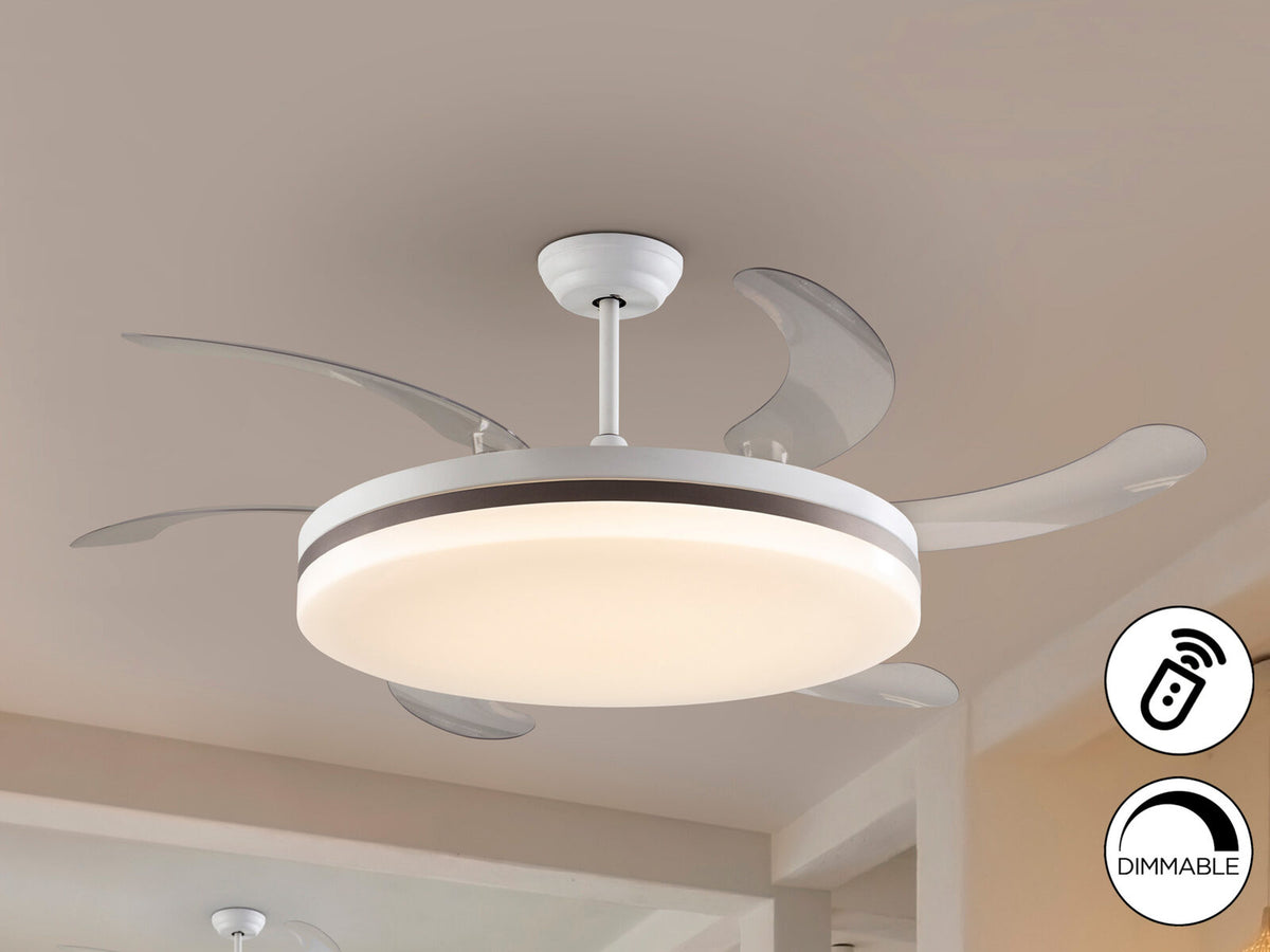Ventilador de techo Vento Maxi blanco y bronce Ø80 LED CCT dimable