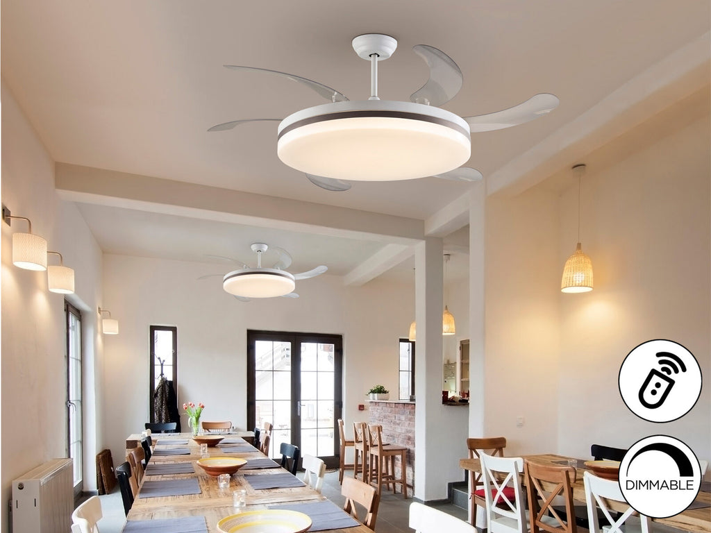 Ventilador de techo Vento Maxi blanco y bronce Ø80 LED CCT dimable