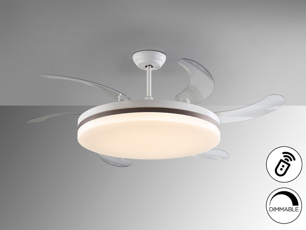Ventilador de techo Vento Maxi blanco y bronce Ø80 LED CCT dimable