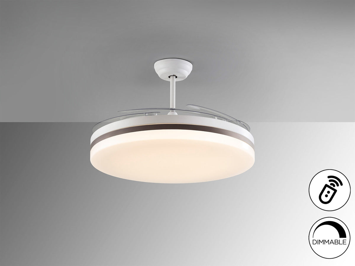 Ventilador de techo Vento Maxi blanco y bronce Ø80 LED CCT dimable