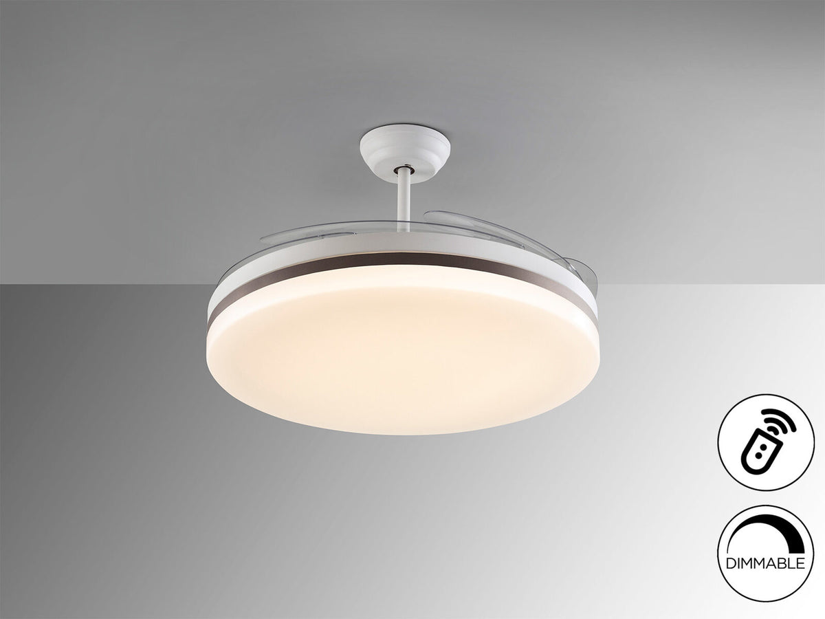 Ventilador de techo Vento Maxi blanco y bronce Ø80 LED CCT dimable