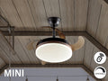 Ventilador de techo Vento Mini negro y bronce Ø41 LED CCT dimable
