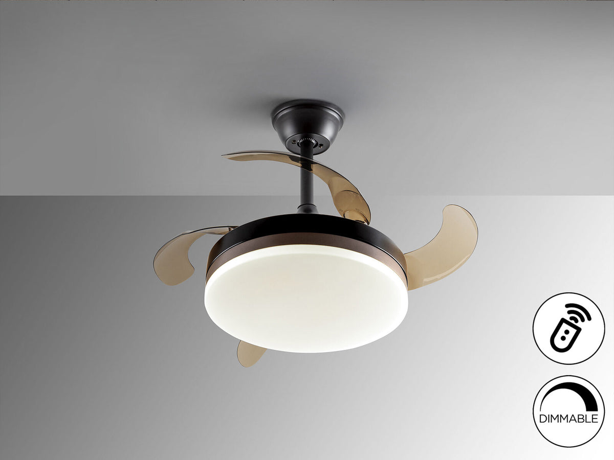 Ventilador de techo Vento Mini negro y bronce Ø41 LED CCT dimable
