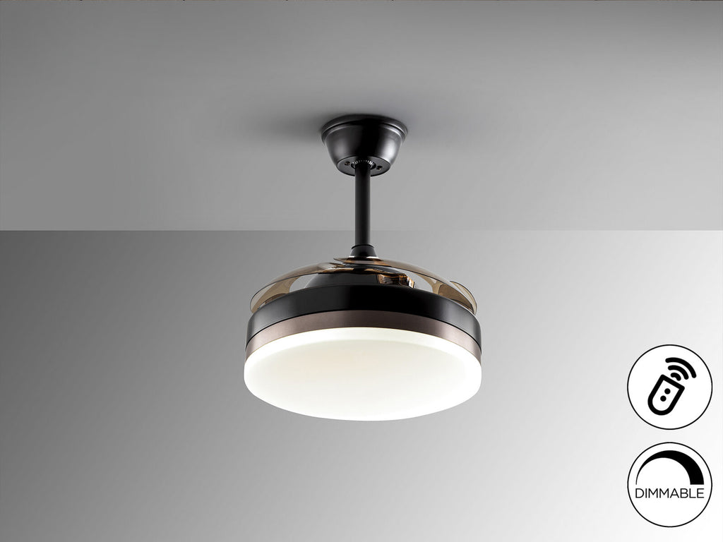 Ventilador de techo Vento Mini negro y bronce Ø41 LED CCT dimable