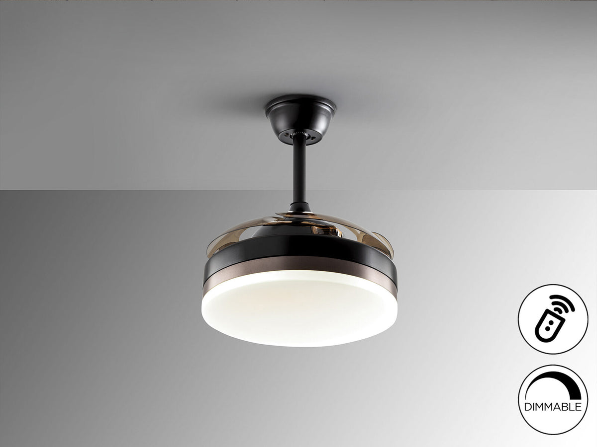 Ventilador de techo Vento Mini negro y bronce Ø41 LED CCT dimable