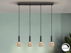 Lámpara de techo Sincro 4 luces negro y oro