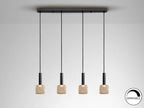 Lámpara de techo Sincro 4 luces negro y oro