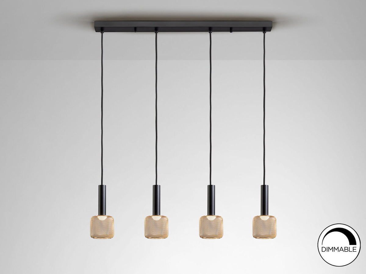 Lámpara de techo Sincro 4 luces negro y oro