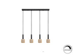 Lámpara de techo Sincro 4 luces negro y oro