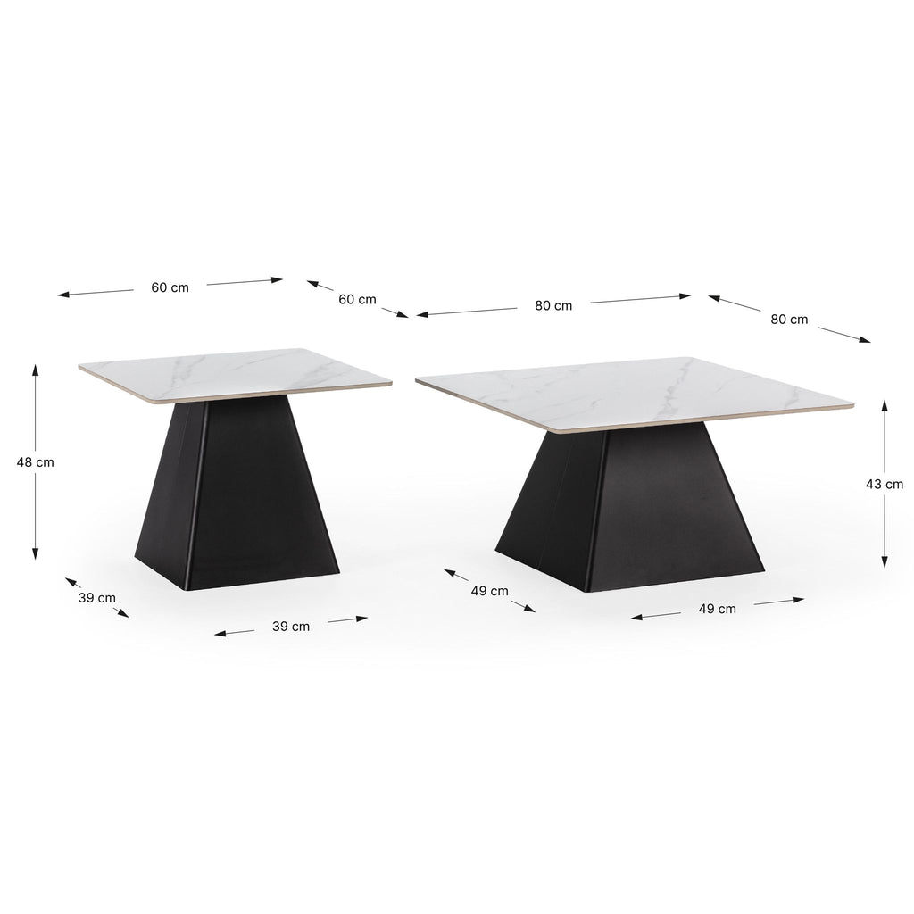 Set 2 Mesas de Centro Merve 80/60 cm