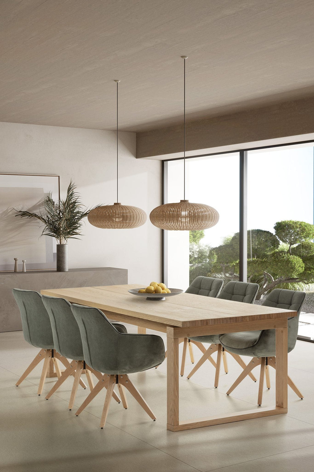 Mesa de comedor Teba 220 cm - Roble / Pie Roble
