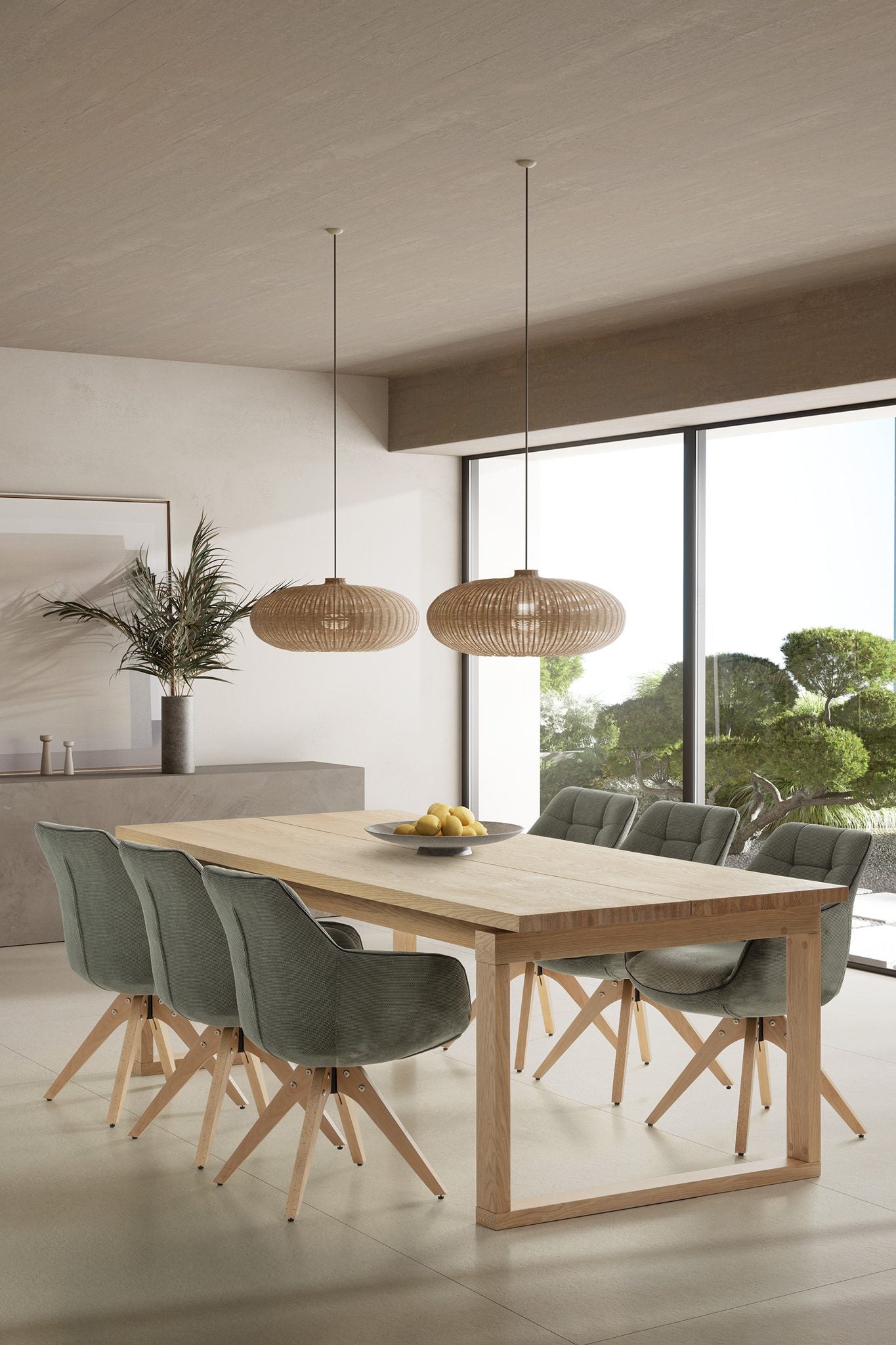 Mesa de comedor Teba 220 cm - Roble / Pie Roble