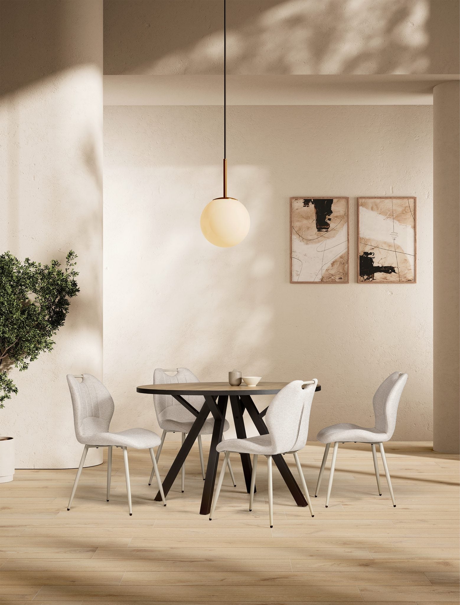 Pack 4 sillas Quesada - Beige / Pata Beige