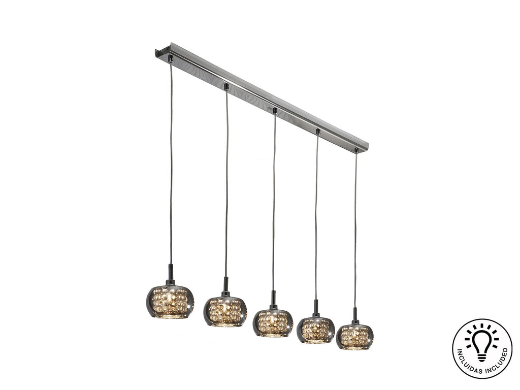 Lámpara de techo Arián 5 luces cromo