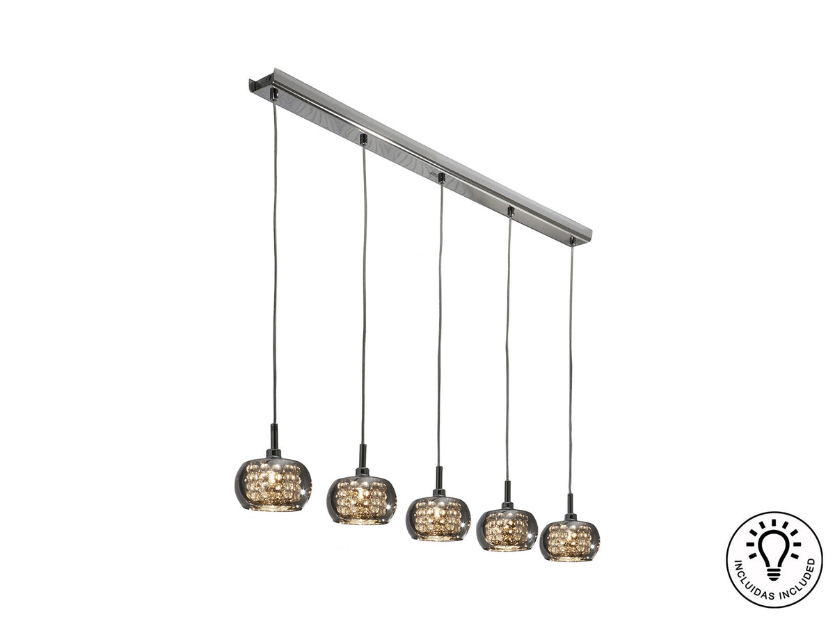 Lámpara de techo Arián 5 luces cromo