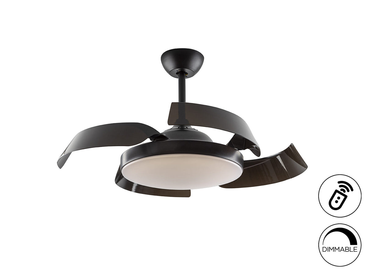 Ventilador de techo Enzo negro LED CCT dimable