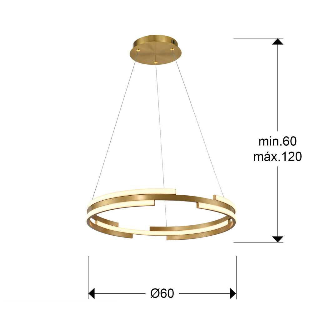 Lámpara de techo Ciclos LED oro Ø60 - medidas