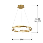 Lámpara de techo Ciclos LED oro Ø60 - medidas