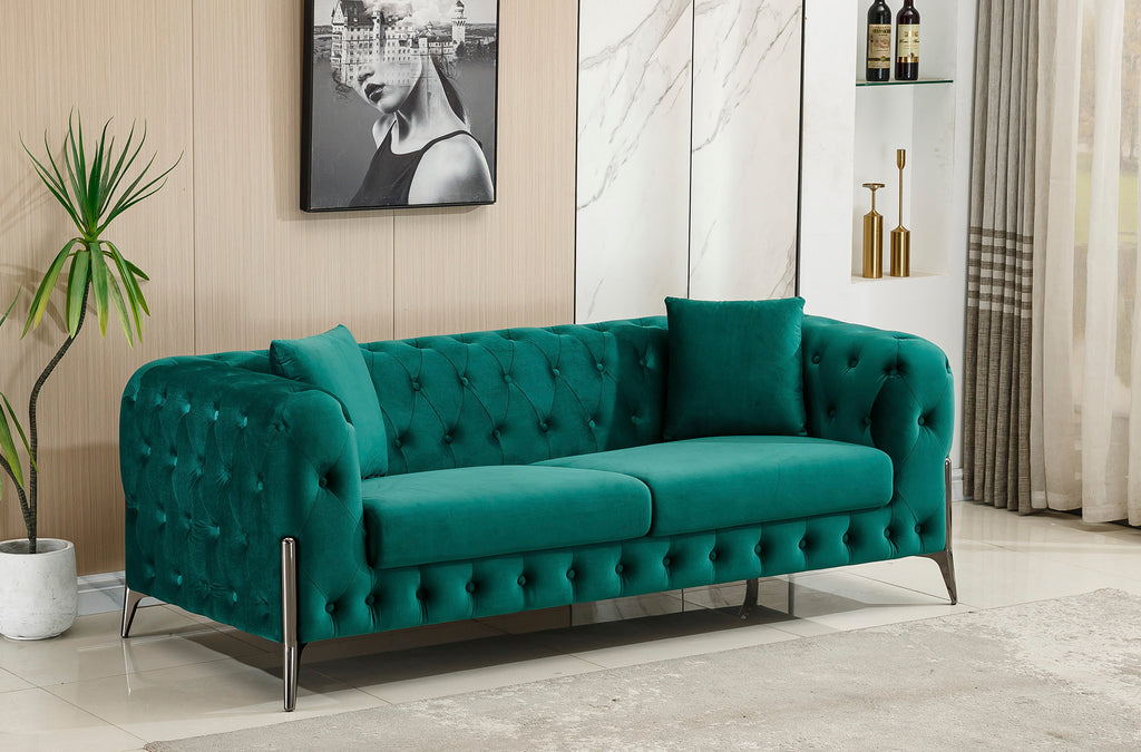 Sofá Chester Cindy 3 Plazas - Velvet Verde