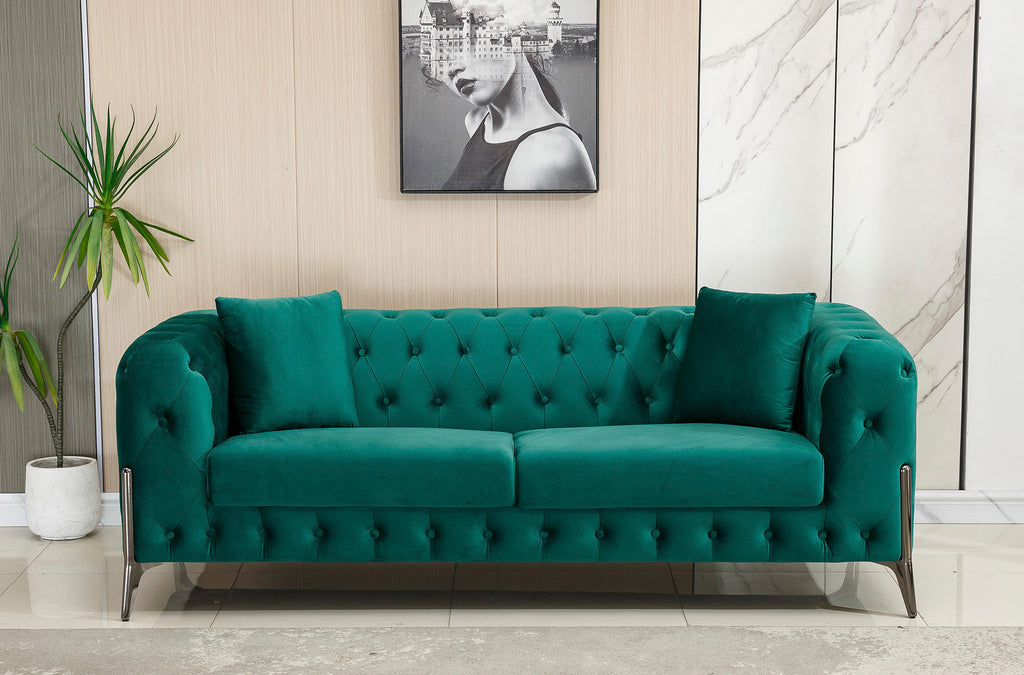 Sofá Chester Cindy 3 Plazas - Velvet Verde