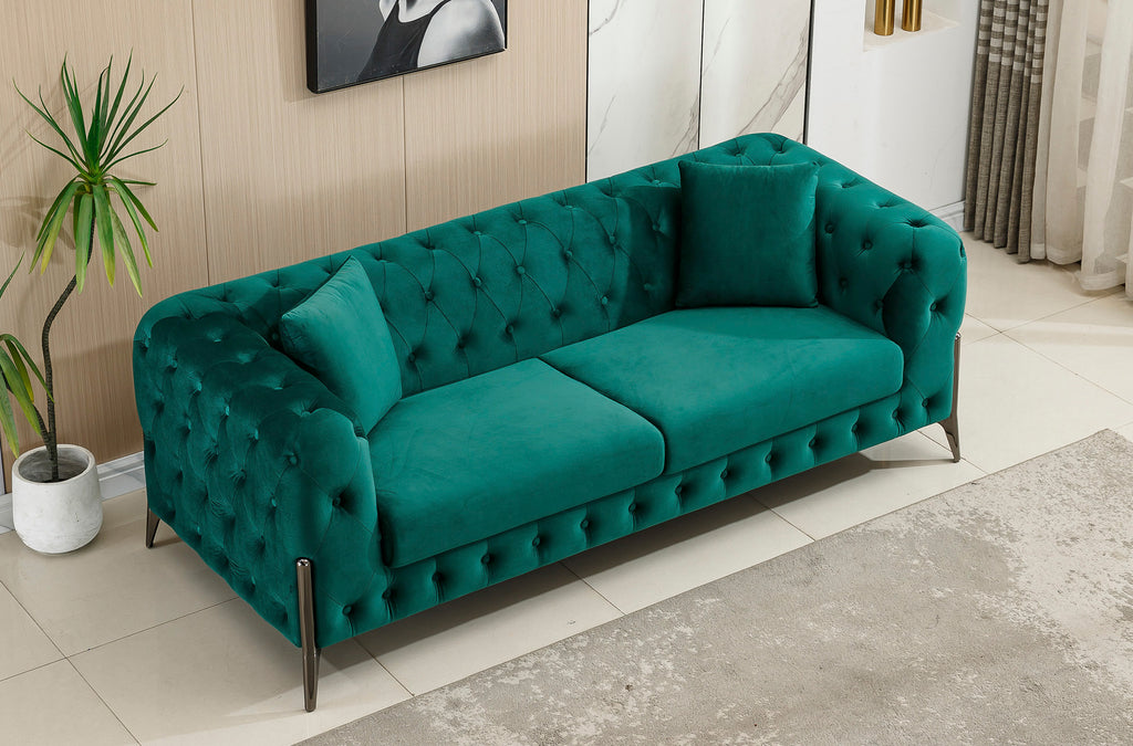 Sofá Chester Cindy 3 Plazas - Velvet Verde