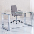 Mesa Despacho Office 140x70 cm Patas Cromo / Cristal Templado