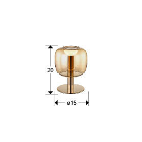Lámpara de mesa Icon LED oro y ámbar - medidas