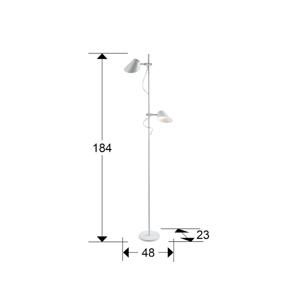 Lámpara de pie Esino 2 luces CCT - medidas